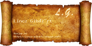 Lincz Gibárt névjegykártya